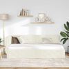vidaXL Eckbettgestell mit Kopfteil Creme 100 x 200 cm Samt