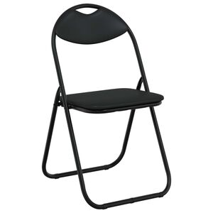 vidaXL Klappstuhl 8 stk. Kunstleder Schwarz 48 x 43,5 x 81 cm