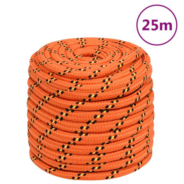 vidaXL Bootsseil Orange 16 mm 25 m Polypropylen