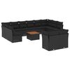 vidaXL 13-tlg. Garten-Sofagarnitur mit Kissen Schwarz Poly Rattan