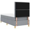 vidaXL LED Boxspringbett mit Matratze Hellgrau 90 x 190 cm Stoff