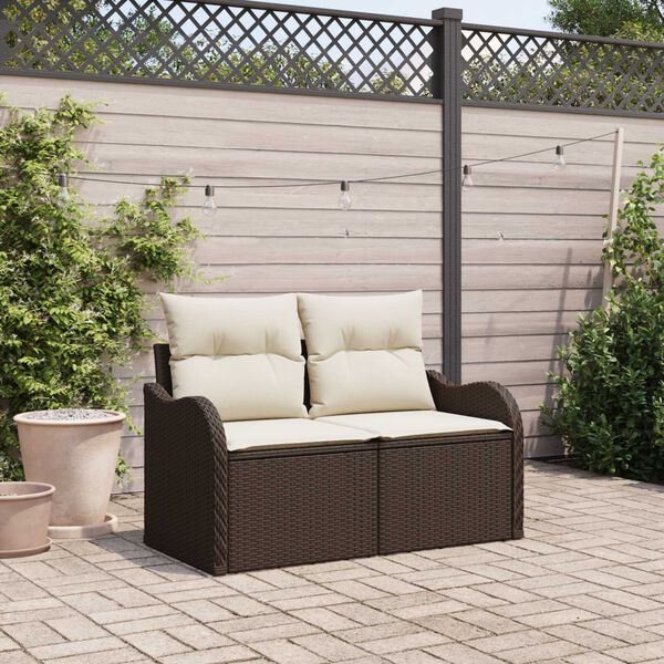 vidaXL Gartensofa Braun 121 x 62 x 69cm Poly-Rattan