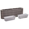 Garten-Hochbeet 120x24x40cm Poly Rattan Grau