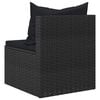 vidaXL Garten-Mittelsofas mit Kissen 2 Stk. Schwarz Poly Rattan