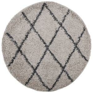 vidaXL Shaggy-Teppich PAMPLONA Hochflor Modern Beige Anthrazit &Oslash; 80 cm