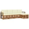 vidaXL Sofagarnituren 5 pcs Natur und Creme Massivholz Akazie