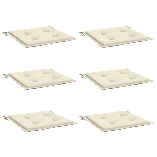 vidaXL Gartenstuhl-Kissen 6 Stk. Creme 50x50x2 cm Oxford-Gewebe