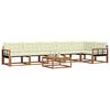 vidaXL Outdoor-Sofagarnitur mit Kissen 7 pcs Natur und Creme