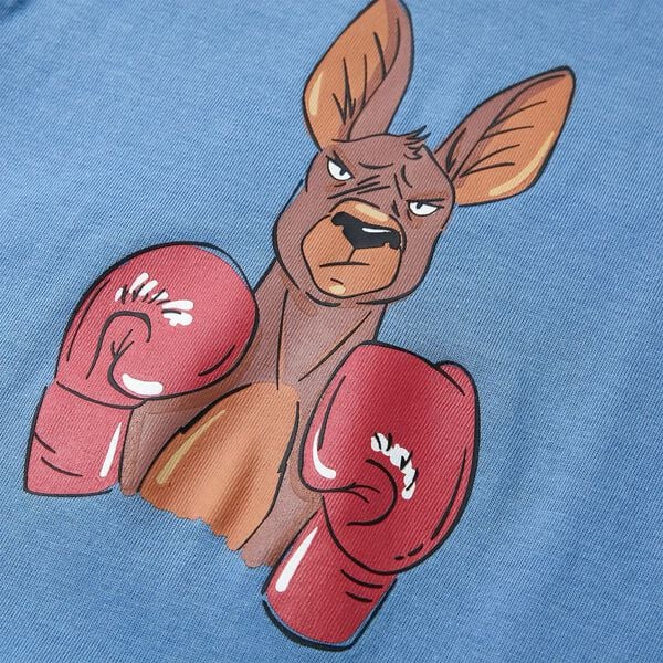 Kinder-Kurzarmshirt Mittelblau 128