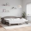 vidaXL Tagesbett Ausziehbar mit Matratzen Taupe 100x200 cm Stoff