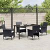 vidaXL Garten Essgruppe mit Kissen 5 pcs Schwarz Poly-Rattan