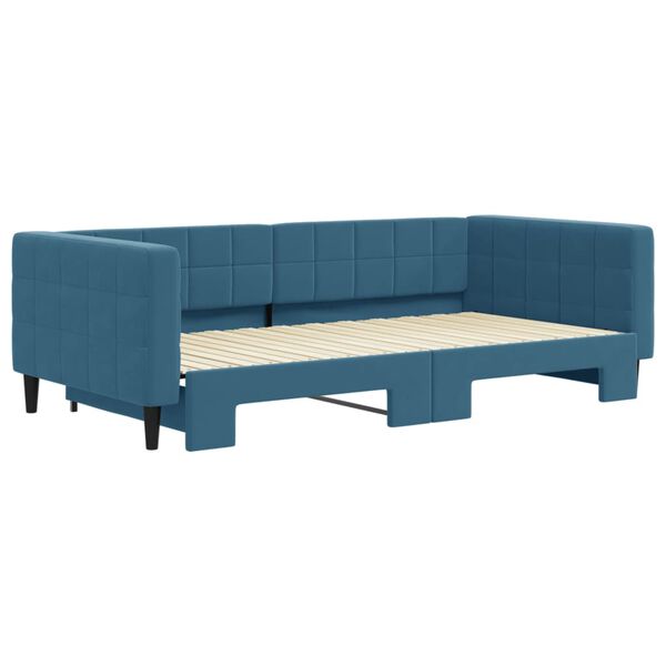 vidaXL Tagesbett Ausziehbar Blau 100x200 cm Samt