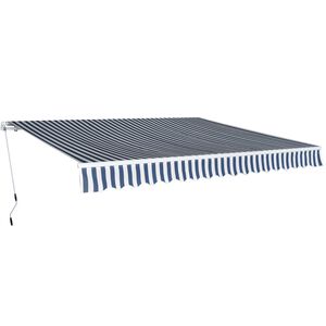 vidaXL Gelenkarmmarkise 400 cm Blau/Wei&szlig;
