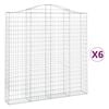 vidaXL Gabionen mit Hochbogen 6 Stk. 200x30x200/220cm Verzinktes Eisen
