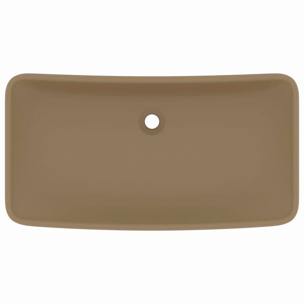 vidaXL Luxus-Waschbecken Rechteckig Matt Creme 71x38 cm Keramik