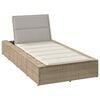 vidaXL Sonnenliege mit schwebender Auflage Beige Poly Rattan