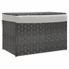 vidaXL W&auml;schekorb mit Deckel Grau 55,5x35x34 cm Poly Rattan