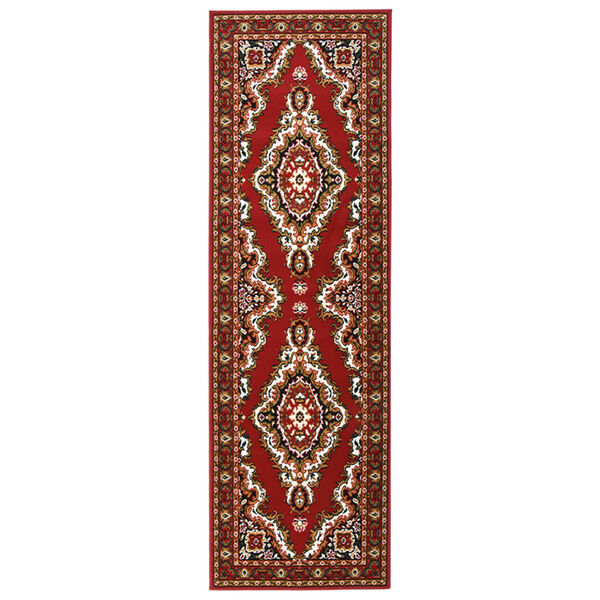 vidaXL Teppichl&auml;ufer BCF Orientalisch Rot 100x350 cm