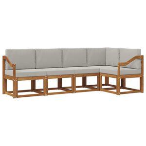 vidaXL Sofa Set mit Kissen 5 pcs Nat&uuml;rlich und Hellgrau