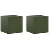 vidaXL Pflanzenst&auml;nder 2 pcs Olivgr&uuml;n 40 x 40 x 40 cm Stahl