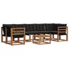 vidaXL Outdoor-Sofagarnitur mit Kissen 8 pcs Nat&uuml;rlich und Schwarz