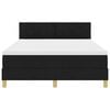vidaXL LED Boxspringbett mit Matratze Schwarz 160 x 200 cm Stoff