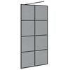 vidaXL Walk-in Duschwand Schwarz 100 x 195 cm Geh&auml;rtetes Glas