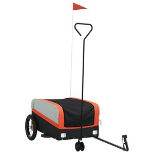 vidaXL Fahrradanh&auml;nger Schwarz und Orange 30 kg Eisen