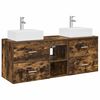 vidaXL Badezimmerschrank-Set 3 stk. Ger&auml;ucherte Eiche