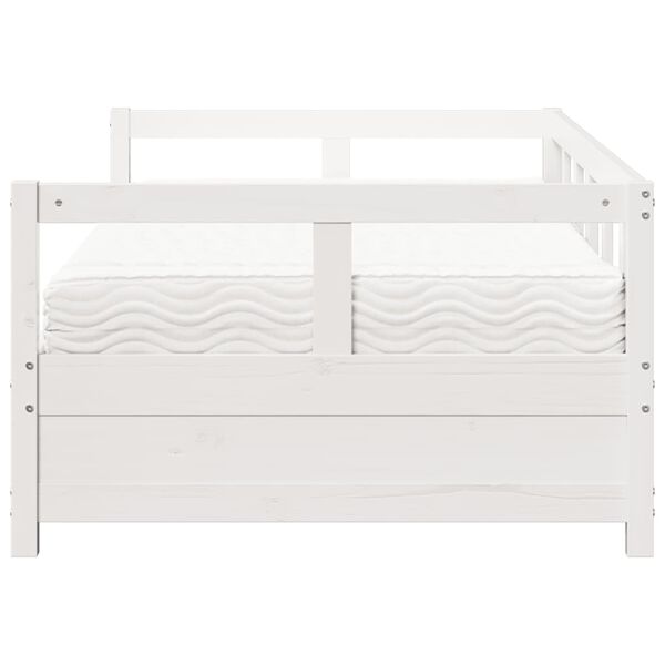 vidaXL Tagesbett mit Matratze Wei&szlig; 90x200 cm Massivholz Kiefer