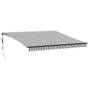vidaXL Markise Automatisch mit LEDs Anthrazit & Wei&szlig; 400x350 cm