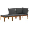 vidaXL 3 stk. Massives Akazienholz & Seil Natur
