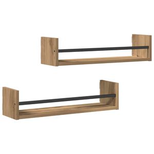 vidaXL Wandregal Wandhalterung 2 stk. Artisan-Eiche 60 x 16 x 14 cm