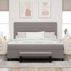 vidaXL Boxspringbett mit Matratze Taupe 180 x 200 cm Stoff