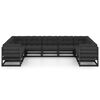 vidaXL 9-tlg. Garten-Lounge-Set mit Kissen Schwarz Massivholz Kiefer