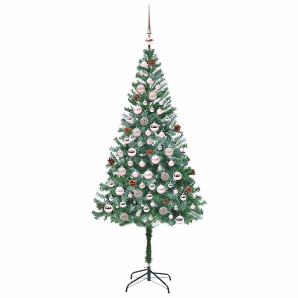 vidaXL K&uuml;nstlicher Weihnachtsbaum Gr&uuml;n 180 cm PVC und Stahl
