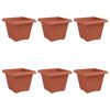 vidaXL Quadratischer Blumentopf 6 stk. Ziegelrot 43 x 43 x 33,5 cm