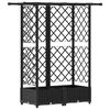 vidaXL Hochbeet mit Rankgitter und Dach Schwarz 124 x 40 x 123 cm PP