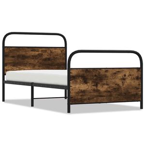 vidaXL Bettgestell ohne Matratze 100x190 cm R&auml;uchereiche Holzwerkstoff