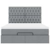 vidaXL Ottoman-Bett mit Matratze Hellgrau 140x190 cm Stoff