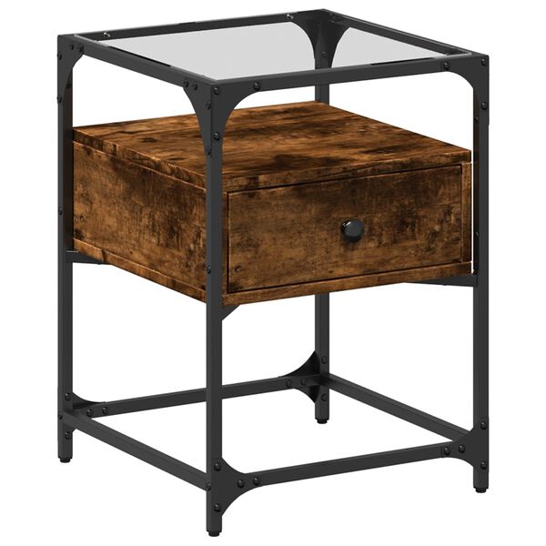 vidaXL Nachttisch R&auml;uchereiche 40x40x55 cm Holzwerkstoff