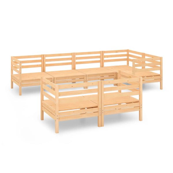 vidaXL 7-tlg. Garten-Lounge-Set Massivholz Kiefer