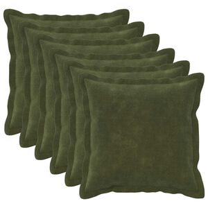 vidaXL Kissen 6 stk. HOUTEN Gr&uuml;n 30 x 30 cm Mikrofaser Fleece