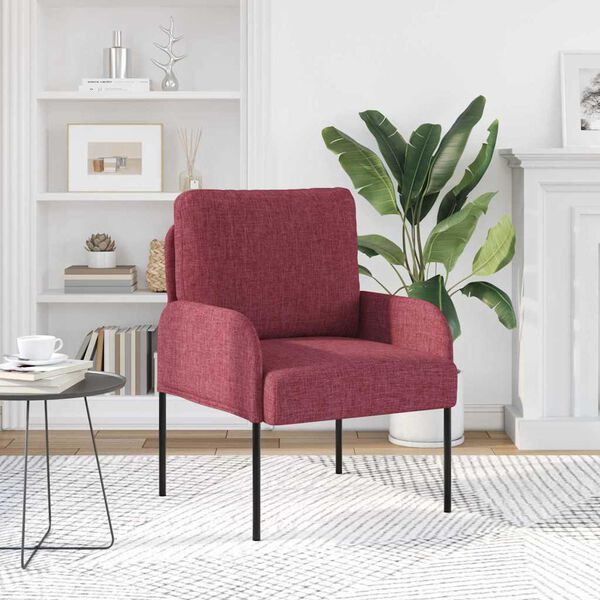 vidaXL Sofas mit Kissen 55cm Weinrot Sperrholz