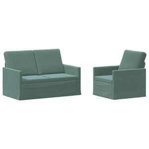 vidaXL Sofa-Set 2 pcs Meergr&uuml;n Samt (V)
