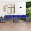 vidaXL 9-tlg. Garten-Lounge-Set mit Kissen Poly Rattan Grau