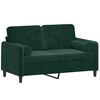 vidaXL 2-Sitzer-Sofa mit Zierkissen Dunkelgr&uuml;n 120 cm Samt
