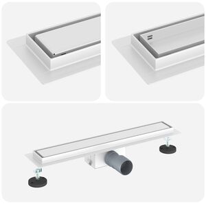 vidaXL 2 in 1 Duschabfluss Silber 50 cm Edelstahl 304