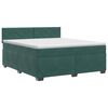 vidaXL Boxspringbett mit Matratze Dunkelgr&uuml;n 160 x 200 cm Samt