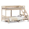 vidaXL Etagenbett 90x200/140x200 cm Massivholz Kiefer
